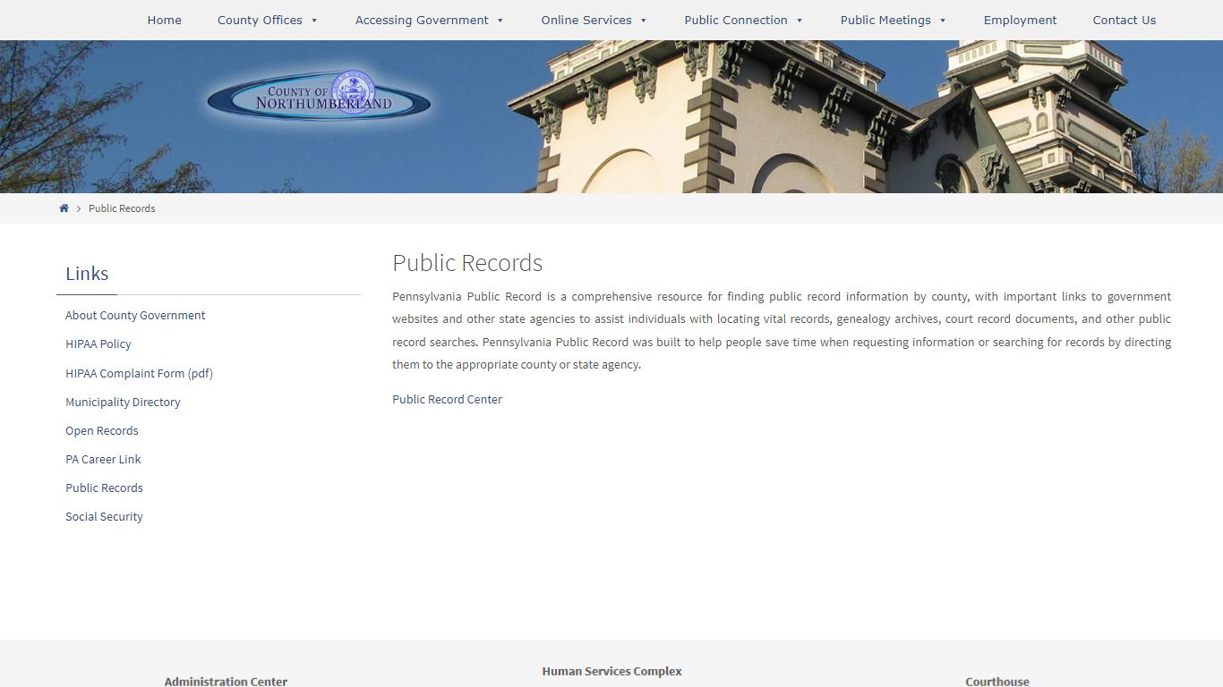 Public Records – County of Northumberland